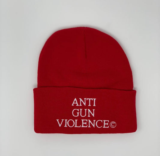 ANTI GUN VIOLENCE RED BEANIE + FREE SOCKS