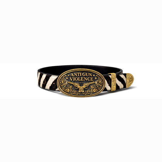Zebra Anti Gun Violence Cow Boy Brass